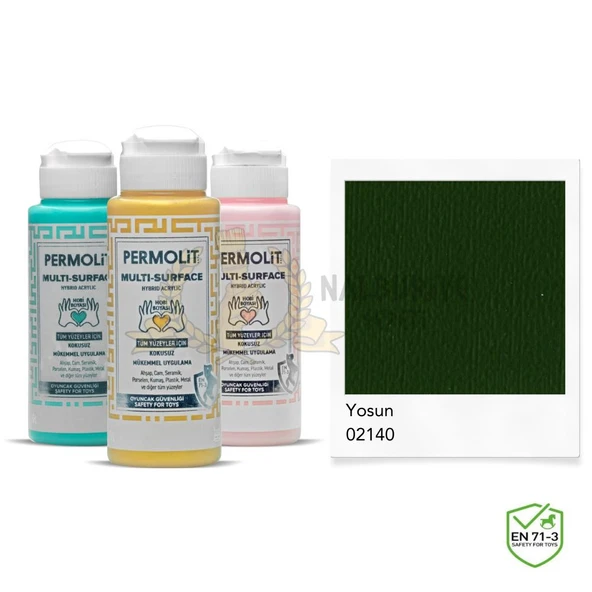Permolit Multi Surface Akrilik Hobi Boyası YOSUN YEŞİL 120 ml. ürün görseli 1