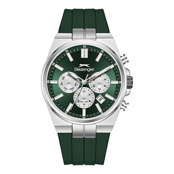 SLAZENGER SL.09.2651.2.375 YEŞİL SİLİKON KORDON ERKEK KOL SAATİ ürün görseli 1