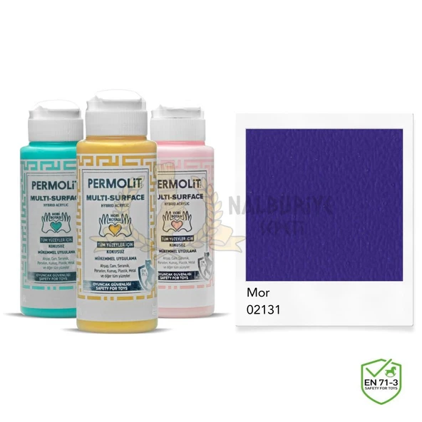 Permolit Multi Surface Akrilik Hobi Boyası MOR 120 ml. ürün görseli 1