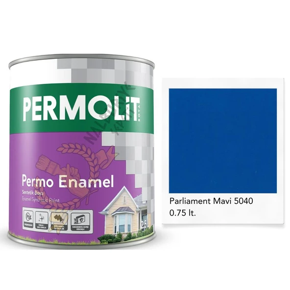 Permolit Enamel Sentetik Yağlı Boya PARLİAMENT MAVİ 0.75 Lt. ürün görseli 1