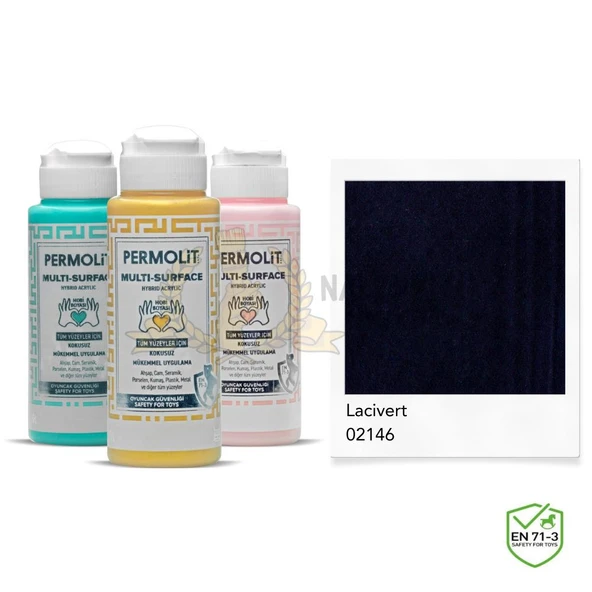 Permolit Multi Surface Akrilik Hobi Boyası LACİVERT 120 ml. ürün görseli 1