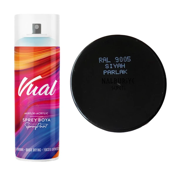 Permolit Akçalı Vual Akrilik Sprey Boya SİYAH PARLAK 400 ml - RAL9005 ürün görseli 1