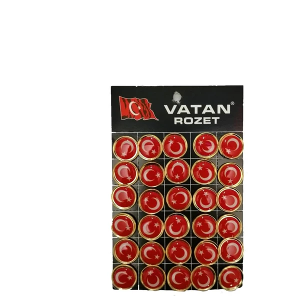 Vatan Rozet Atalı Kocatepe Bayrak Yuvarlak VT617 (30 lu) ürün görseli 1
