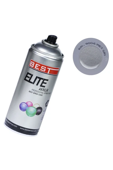 Elite Metal Gri 9006 Akrilik Hızlı Kuruyan Profesyonel Sprey Boya 400 Ml ürün görseli 1