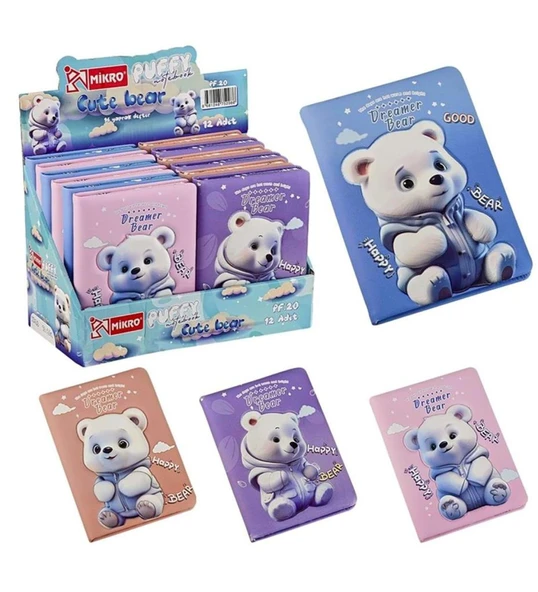 Mikro Not Defteri Puffy Cute Bear girl Pf-20 ürün görseli 1