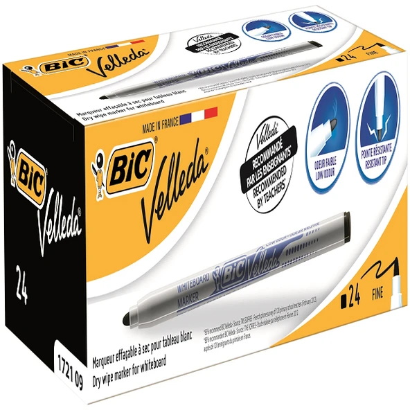 Bic Tahta Kalemi Yuvarlak Uçlu Velleda Siyah 1721 09 ( 24 adet ) ürün görseli 1