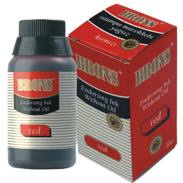 Brons Istampa Mürekkebi Yağlı 30 CC Kırmızı BR- 316 ( 12 adet ) ürün görseli 1