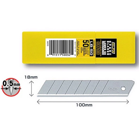 Olfa Maket Bıçağı Yedek Geniş LB-50-50-LI-PKT ürün görseli 1