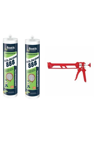 Silikon Seti Çeko 888 Silikon Şeffaf 2 Adet Plastik Silikon Tabanca 1 Adet ürün görseli 1