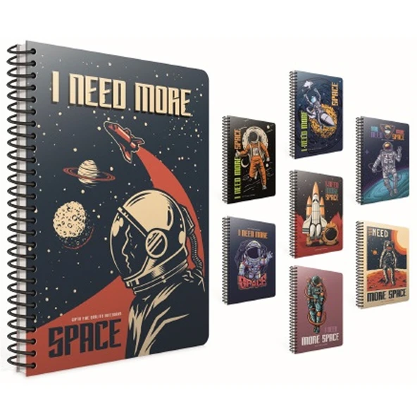 Gıpta Space Spiralli Karton Kapak Defter A4 80 YP Çizgili ürün görseli 1