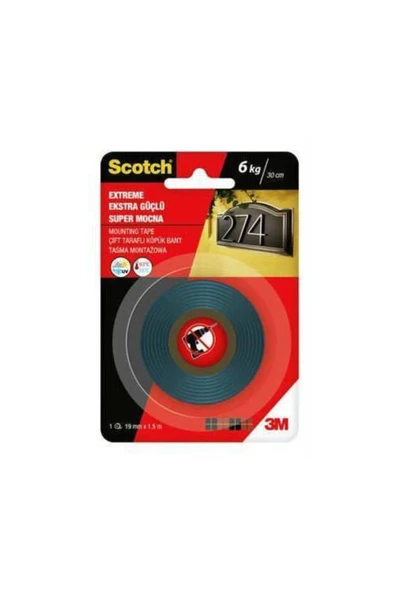 Scotch 4002 Ekstra Güçlü Çift Taraflı Köpük Bant 19 mm x 1,5 M ürün görseli 1