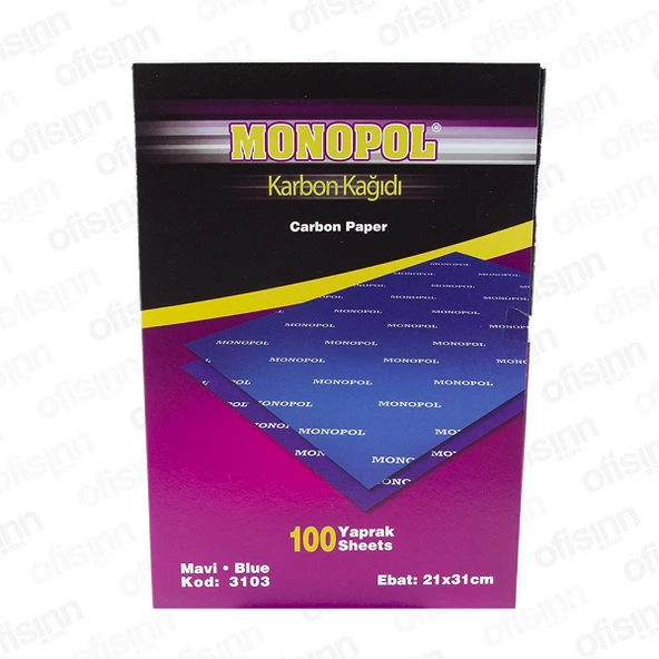 Monopol Karbon Kağıdı (100 LÜ) A4 Mavi 3103 ürün görseli 1