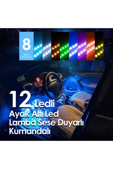 RENAULT FLUENCE    Ayak Altı Led 12 Ledli Lamba Sese Duyarlı Led Müziğe Duyarlı Led ürün görseli 1