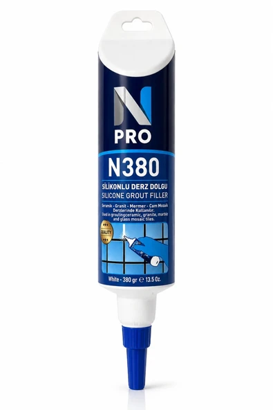 NPRO N380 Silikonlu Derz Dolgu Beyaz 380 gr Yüksek Kalite ürün görseli 1