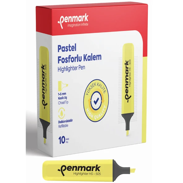 Penmark Pastel Fosforlu Kalem Limoni (10 lu paket)HS 505 11 ürün görseli 1