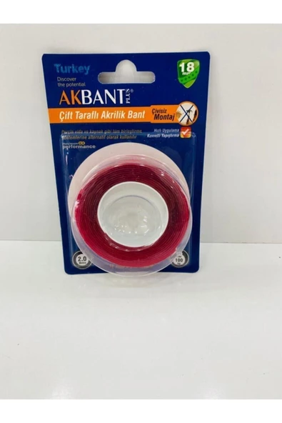 Çift Taraflı Akrilik Bant 18 Mm X 2mt ürün görseli 1