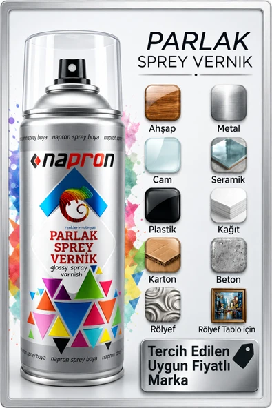 Vernik Sprey Akrilik Şeffaf Parlak 400 Ml Tam Dolu ürün görseli 1