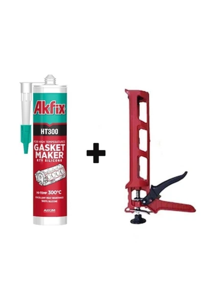 Yüksek Isıya Dayanıklı Ht 300 Silikon Kırmızı 300°c 310 Ml + Silikon Tabancası ürün görseli 1