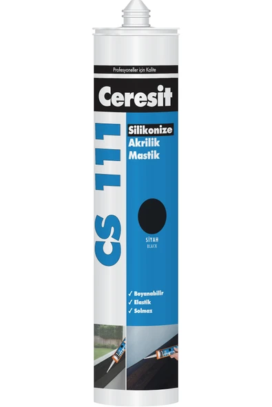 Cs 111 Silikonize Akrilik Mastik Siyah 240 Ml 2'li Paket PTX410 ürün görseli 1