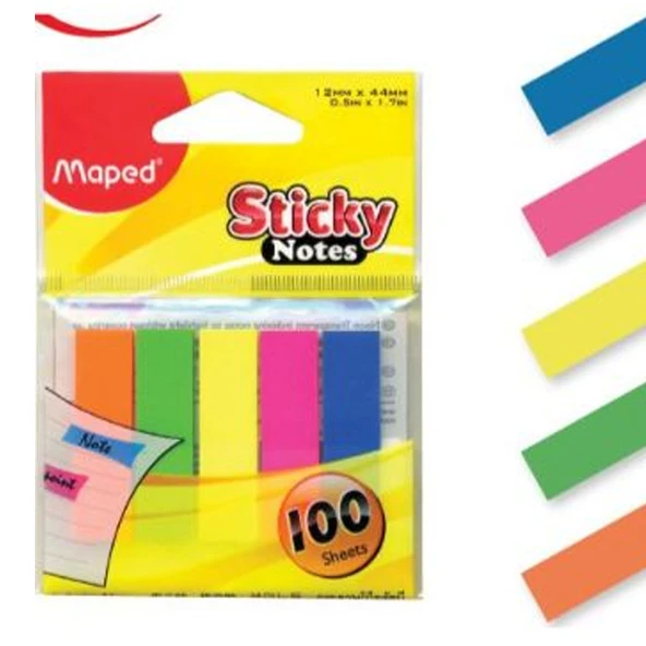 Maped İndeks 5 Lİ 100 YP 15x76 MM 5 Renk (2 paket) ürün görseli 1