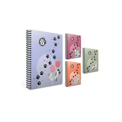 Gıpta Spiralli Plastik Kapak Defter Paw A4 80 YP Kareli ürün görseli 1