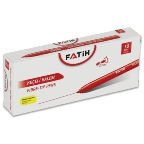 Fatih Keçeli Boya Kalemi Ofis Tipi Kırmızı 34040--10 lu ürün görseli 1