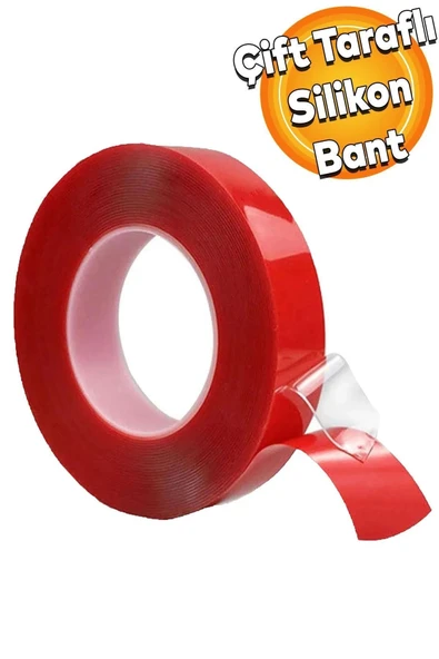 Çift Taraflı Şeffaf Silikon Bant Montaj Bandı 18 mm X 2 Metre Uzunluk Güçlü Bant NMS HIRDAVAT ürün görseli 1