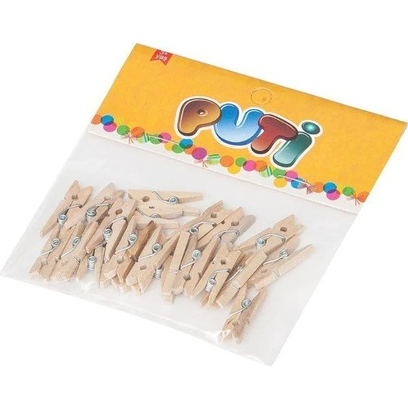 Puti Ahşap Küçük Mandal Natural  (2 paket 48 adet) ürün görseli 1