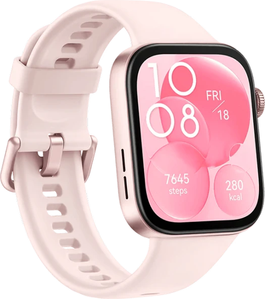HUAWEI WATCH FİT 3 PEMBE KAUÇUK KORDON  / 2 YIL GARANTİLİ ürün görseli 1