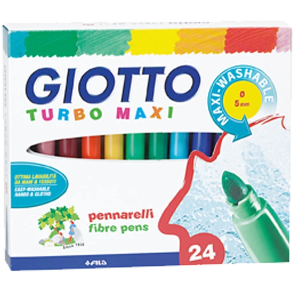 Giotto Keçeli Boya Kalemi Turbo Maxi 24 Renk 455000 ürün görseli 1