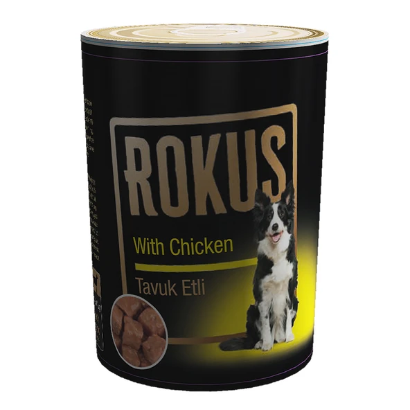 ROKUS TAVUK ETLİ YETİŞKİN KÖPEK YAŞ MAMASI 410 GR ürün görseli 1