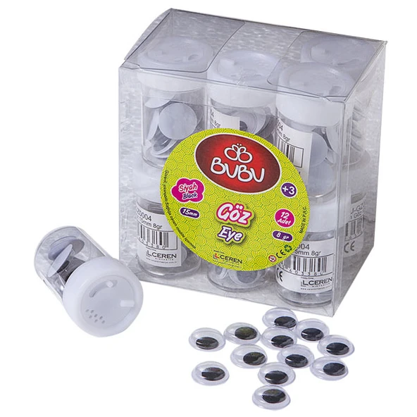 Bu-Bu Siyah Göz 15 MM 8 gram (12 Tüp) ürün görseli 1