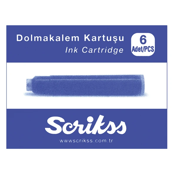 Scrikss Dolma Kalem Kartuşu (6 LI) Mavi ürün görseli 1
