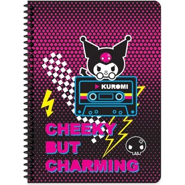 Kuromi Defter Spiralli Karton Kapak 16,5x22,5 80 YP Kareli 380632-12 ürün görseli 1
