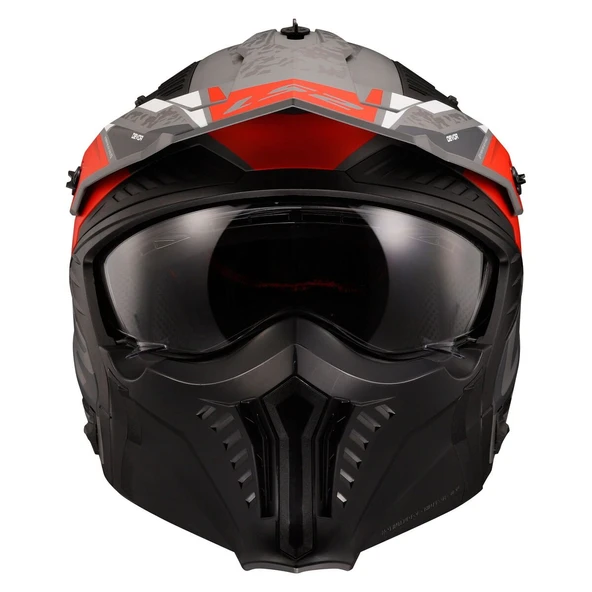 KAPALI KASK LS2 DRIFTER DEVOR MAT GRİ TITANIUM KIRMIZI ORJİNAL XL - Resim 4