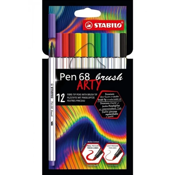 Stabilo Keçe Uçlu Boya Kalemi Pen 68 Brush Arty 12 Renk ürün görseli 1