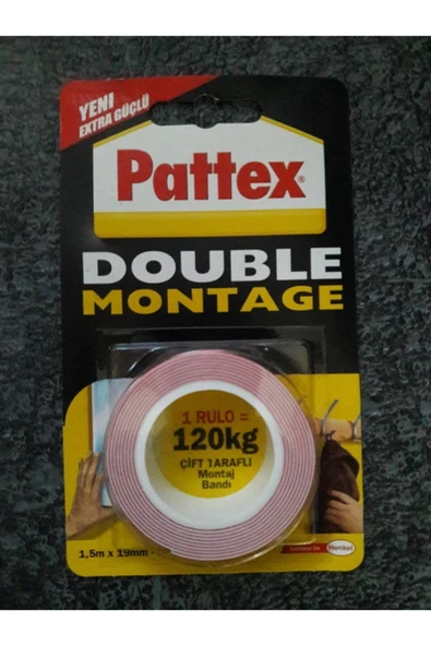 ÇİFT TARAFLI BANT DOUBLE MONTAGE 19 MM x 1.5 MT 1483609-2928444 ürün görseli 1