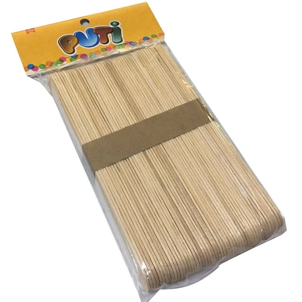 Puti Ahşap Büyük Dil Çubuğu Natural 50 Lİ (2 paket) ürün görseli 1