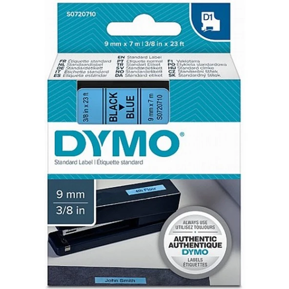 Dymo D1 Şerit 9 Mmx7mt Mavi/ Siyah 40916 ürün görseli 1