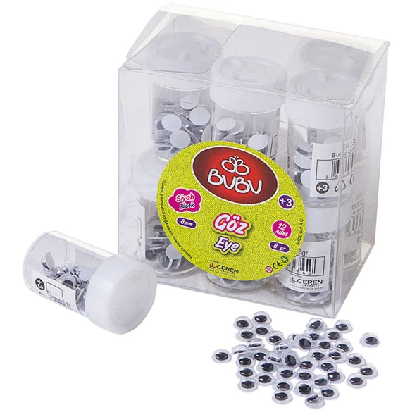 Bu-Bu Siyah Göz 8 MM 8 GR BUBU-(12 li) ürün görseli 1