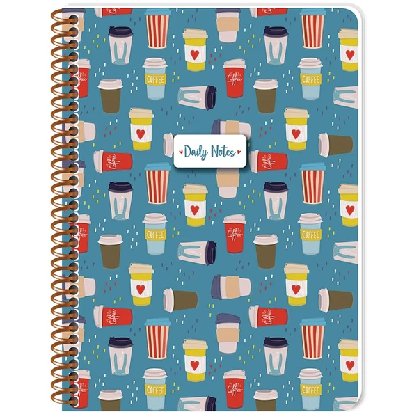 Keskin Color Defter Karton Kapak Spiralli Coffee 16,x22,5 80 YP Çiz. ürün görseli 1