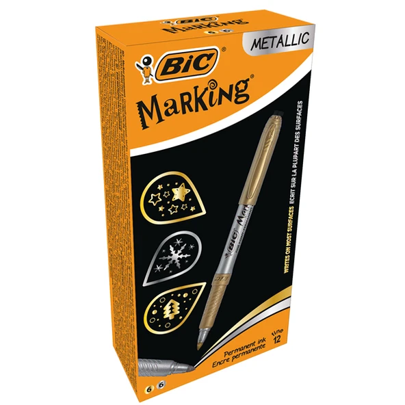 Bic Permanent Markör Intensity Altın Gümüş 12 Li ürün görseli 1