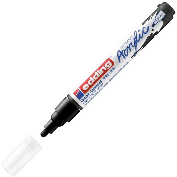 Edding Markör Akrilik Orta Uçlu 2-3 MM Siyah 901 5100--10 lu ürün görseli 1
