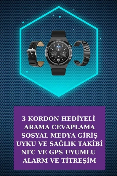 Kulak İçi Nfc Gps Özellikli Akıllı Saat Alarm Titreşim ürün görseli 1