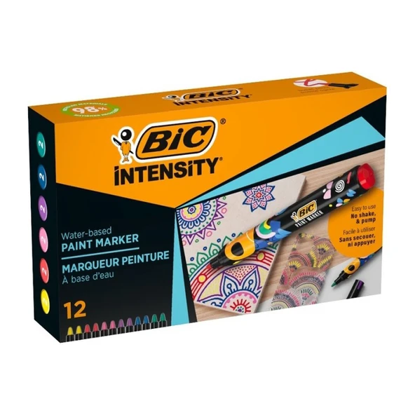 Bic Intensity Paint Marker 12Li Karışık 527426 - Resim 2