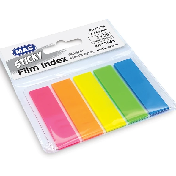 Mas Film Indeks 12x45 PP Dörtgen 25 Syf 5 Renk 3661 ürün görseli 1