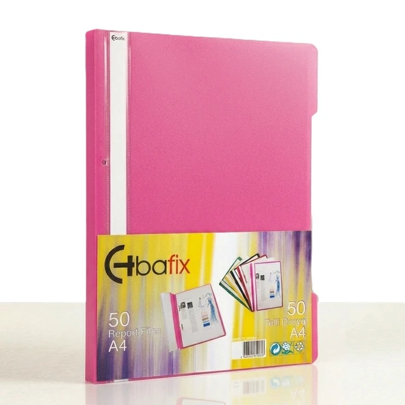 Bafix Telli Dosya Plastik XL Pembe A4 (50 li) - Resim 2