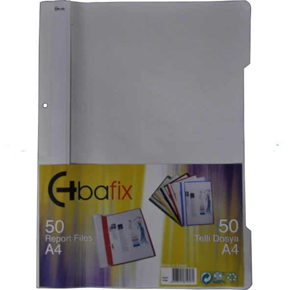 Bafix Telli Dosya Plastik XL Gri A4 (50 li) ürün görseli 1
