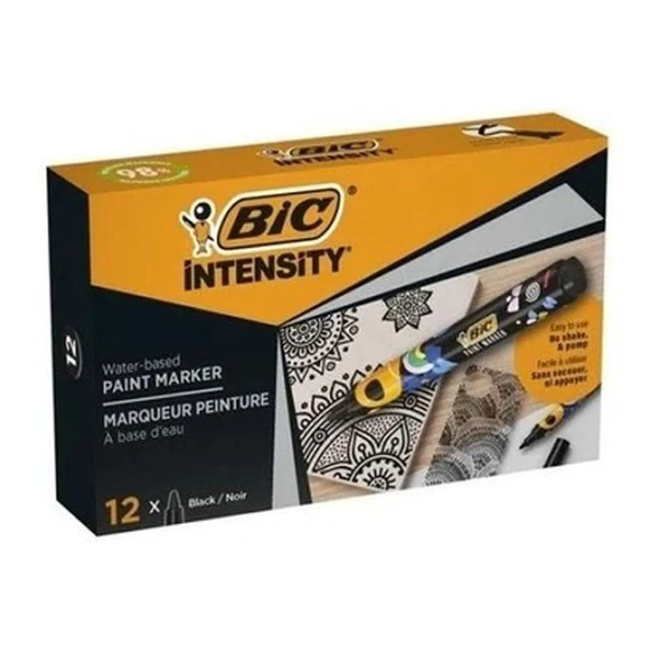 Bic Intensity Paint Marker 12Li Siyah 527477 - Resim 2