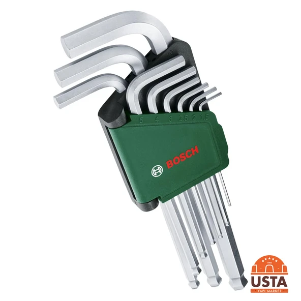 Bosch Alyan Anahtar Takımı Hex 9 Parça 1600A02BX9 ürün görseli 1